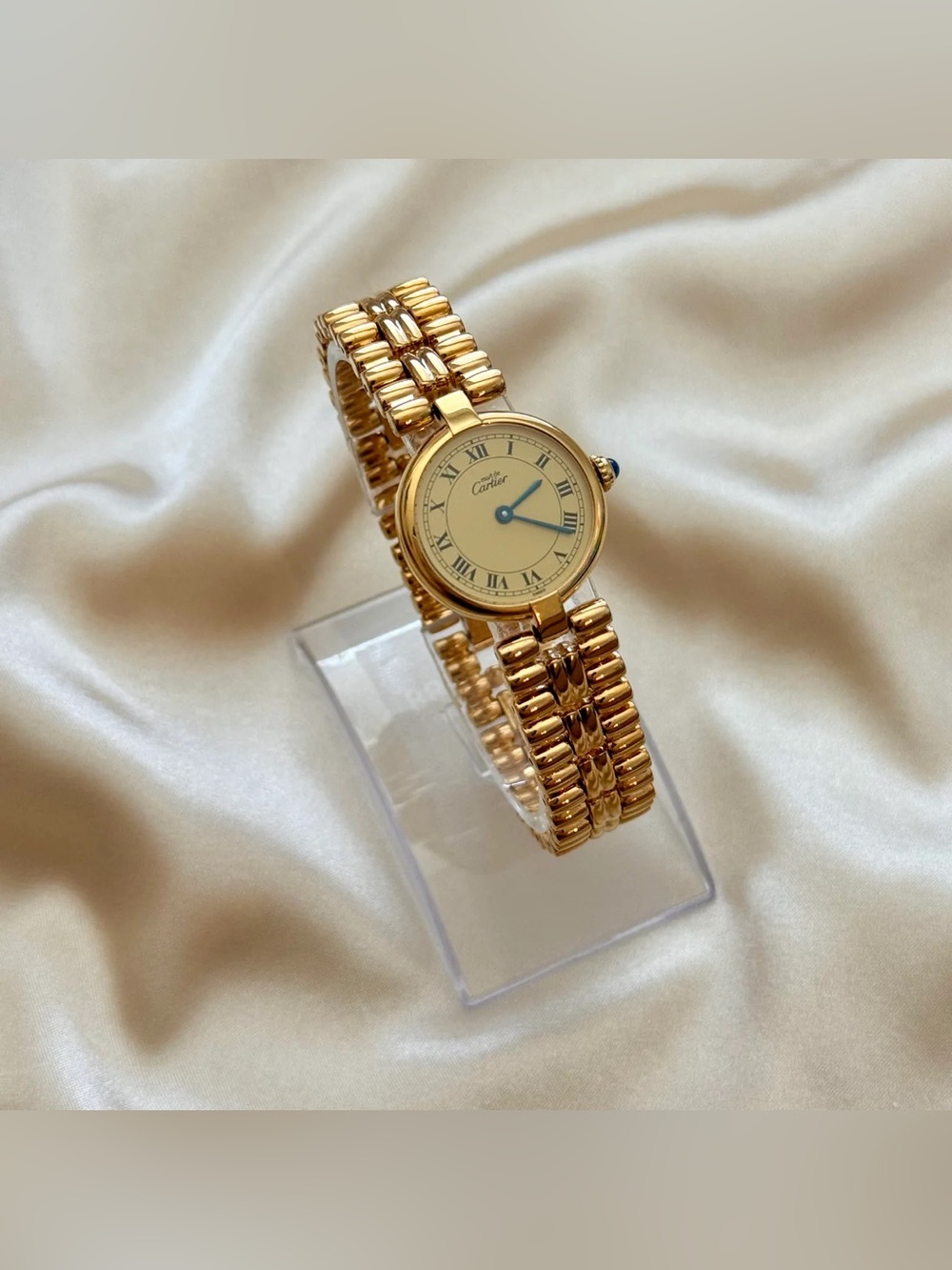 AUTHENTIC VINTAGE CARTIER GOLD WATCH - WITH BOX - Picture 4 of 8
